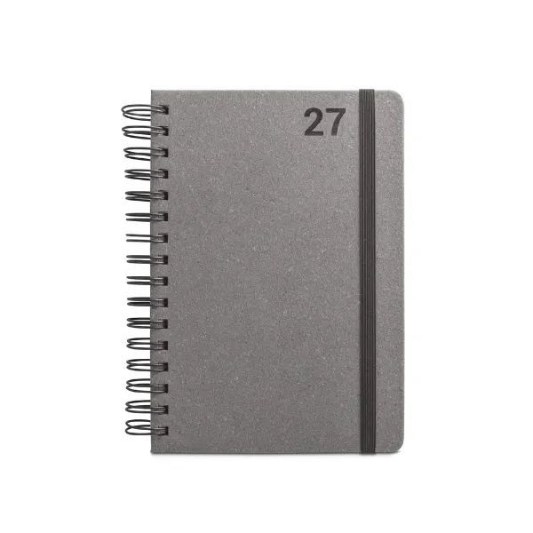 Agenda personalizada com com argolas em pele reciclada tamanho  21 x 15 cm